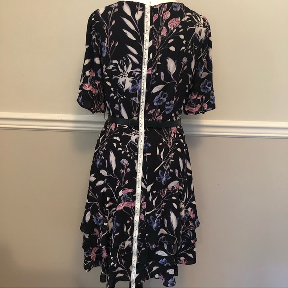 Ivanka Chiffon Floral Print Dress Size 6 - Picture 4 of 8